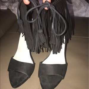 Zara fringe heels