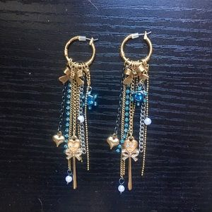 Betsey Johnson heart and bow earrings