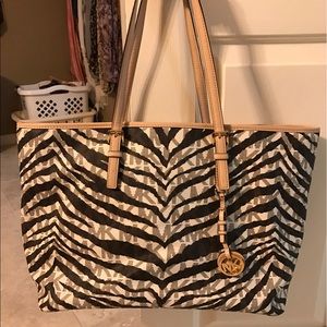 Michael Kors Zebra Print Jet Set Tote