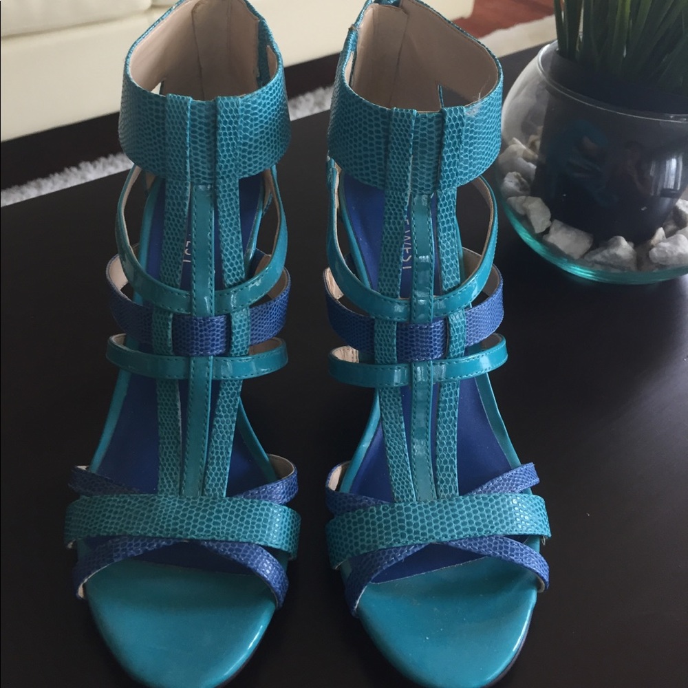 Nine West blue sandals size 7 1/2 - Picture 2 of 4