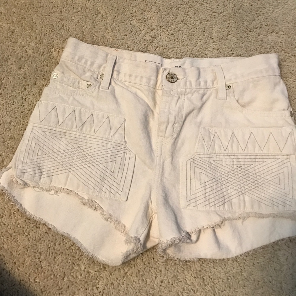 Levi's white jean shorts