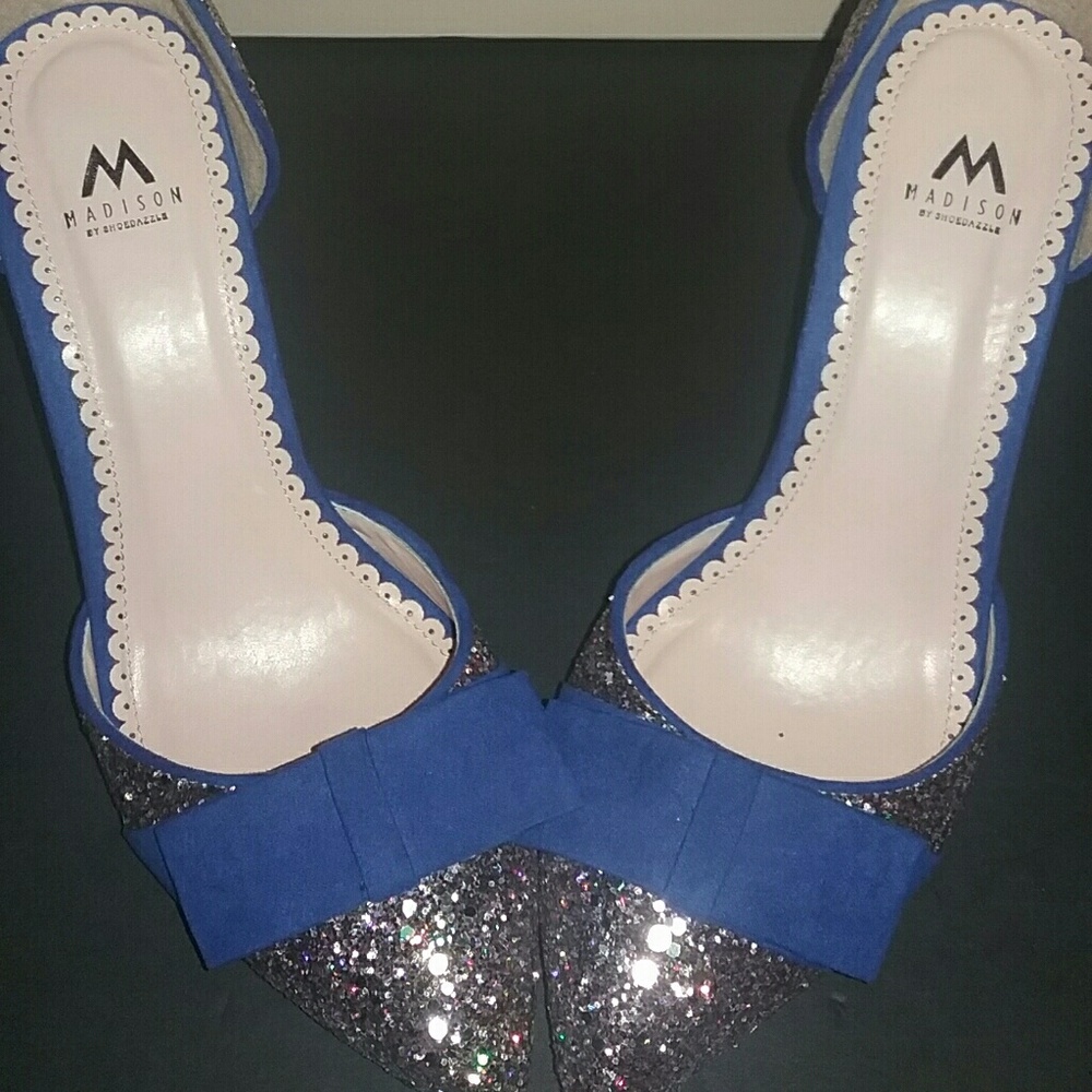 Shoedazzle Madison Royal Glitter Heels