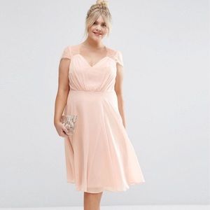 ASOS Pink Kate Lace Midi Dress