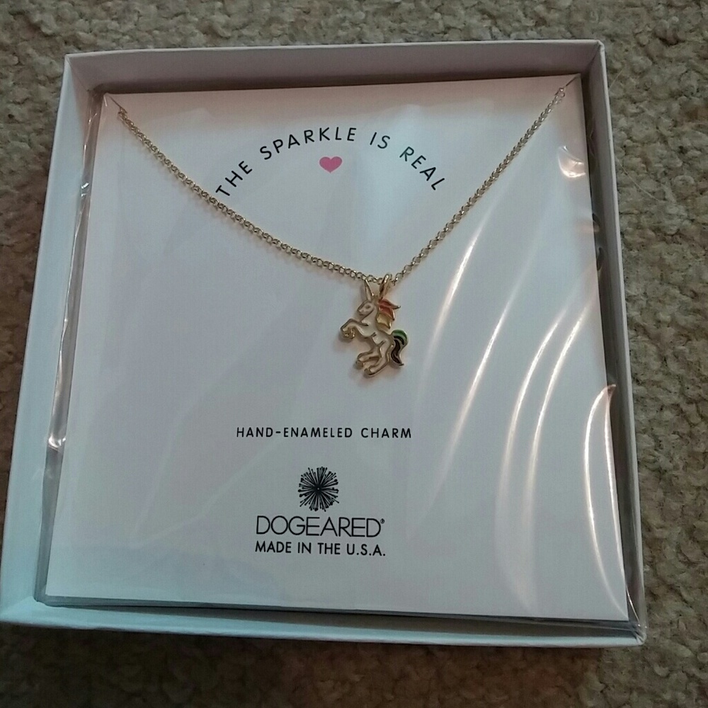 Dogeared unicorn enamel necklace