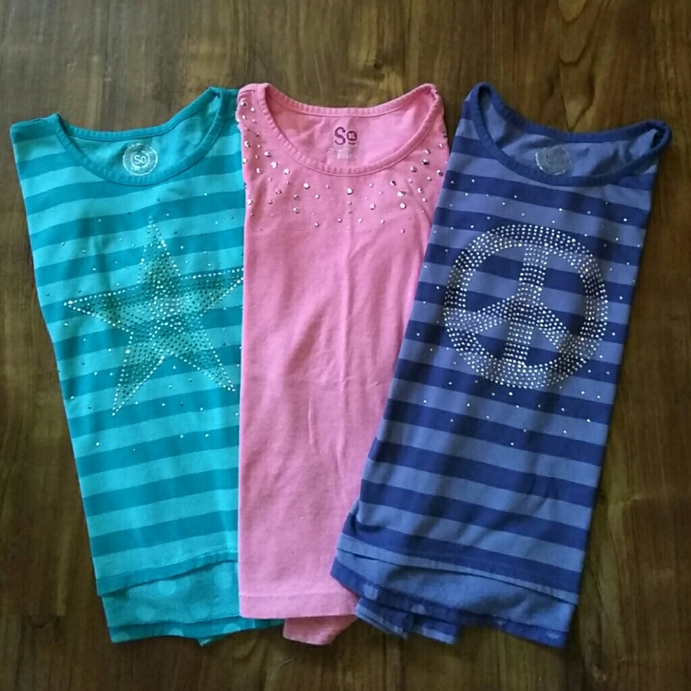 SO Girls Long Sleeved Studded Tee Shirts