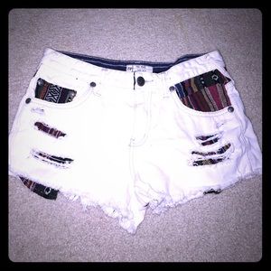 Free people white embroidered shorts
