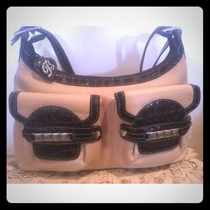 Brighton two tone pebble leather & faux croc bag