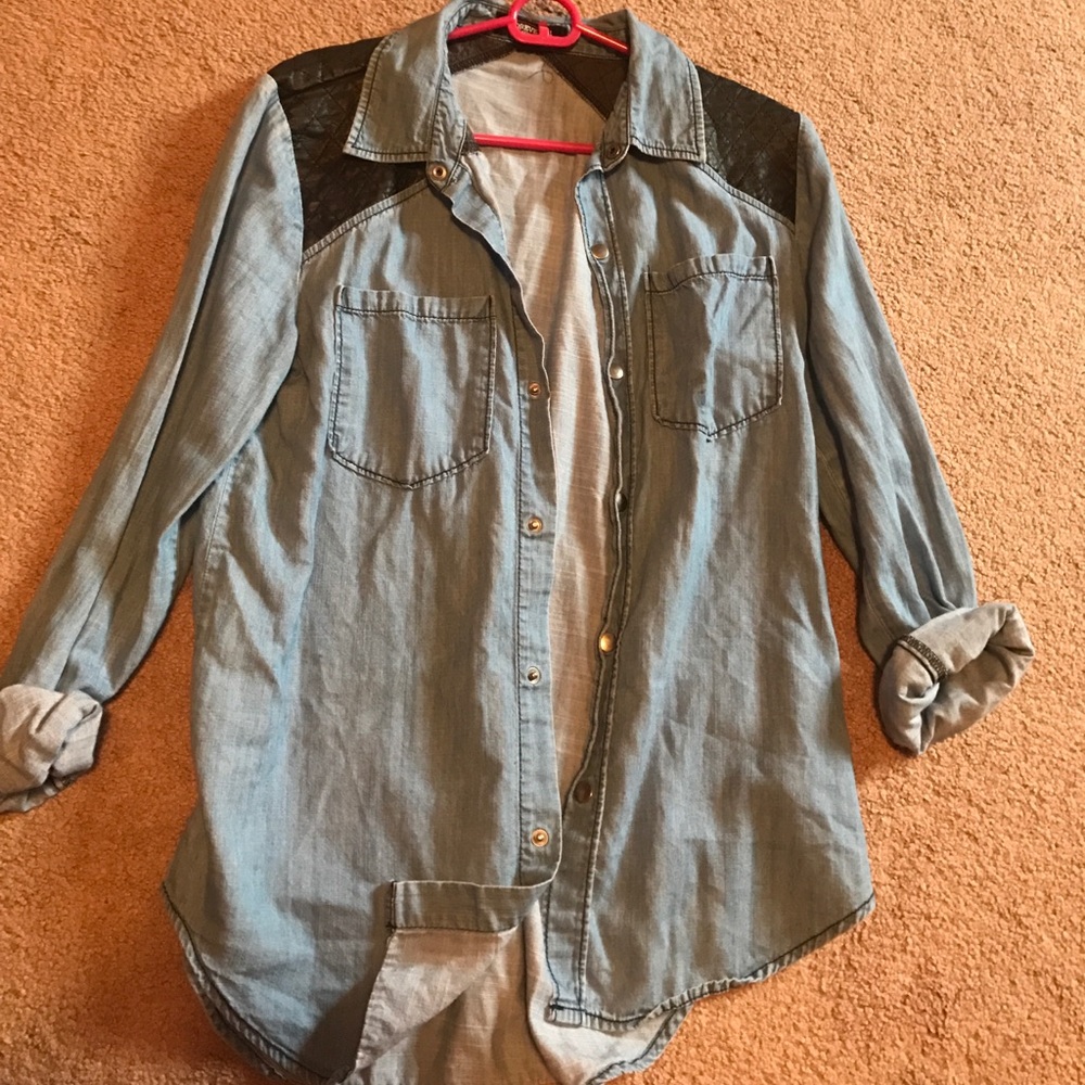 Denim button down cardigan