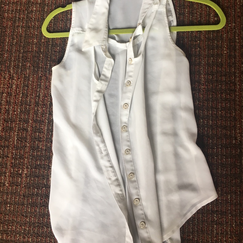 White and gold button down blouse