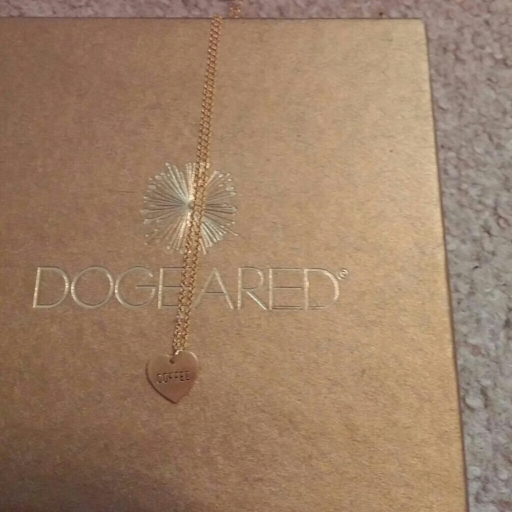 Dogeared gold coffee heart necklace
