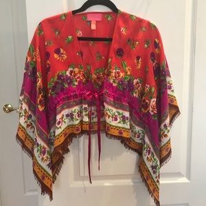 Floral Betsey Johnson cape style top