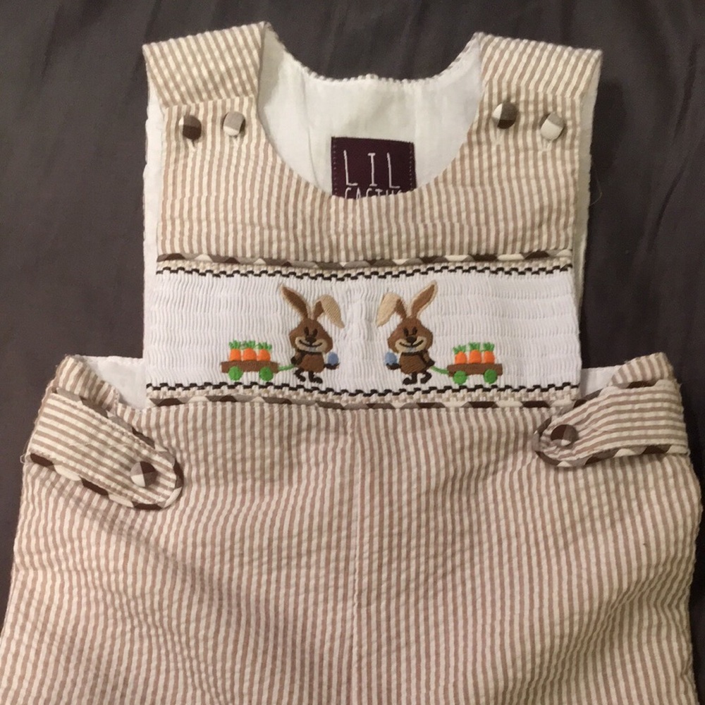 Brown seersucker little boy Easter outfit!