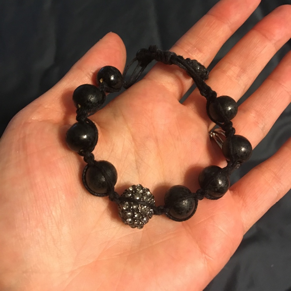 Bauble Bar black wood bead and cork bracelet
