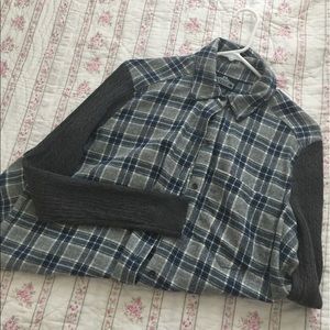 Knit/flannel shirt