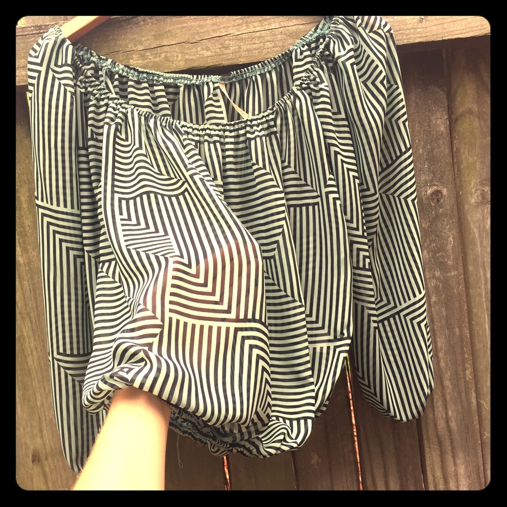 Authentic Poema Sexy Sheer Bardot Top