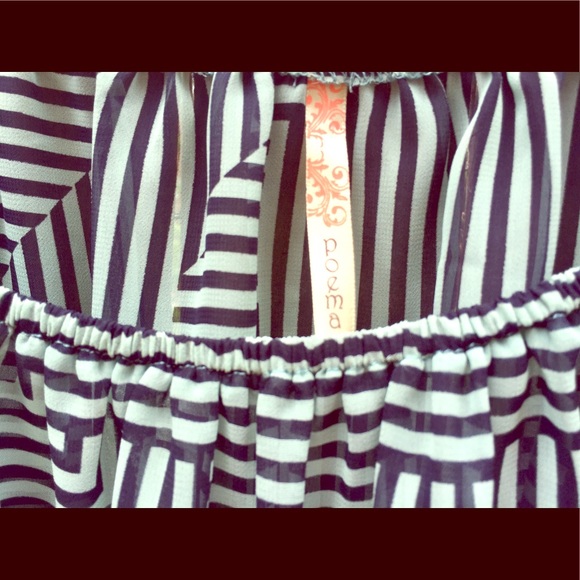 Authentic Poema Sexy Sheer Bardot Top - Picture 4 of 6