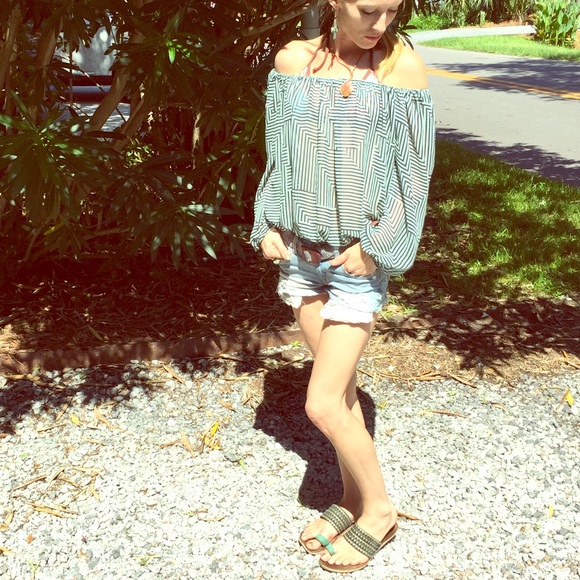 Authentic Poema Sexy Sheer Bardot Top - Picture 5 of 6