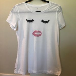 Eyelashes + lips shirt