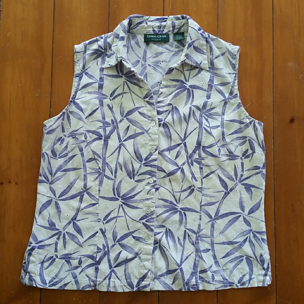 Bamboo eyelet pattern top