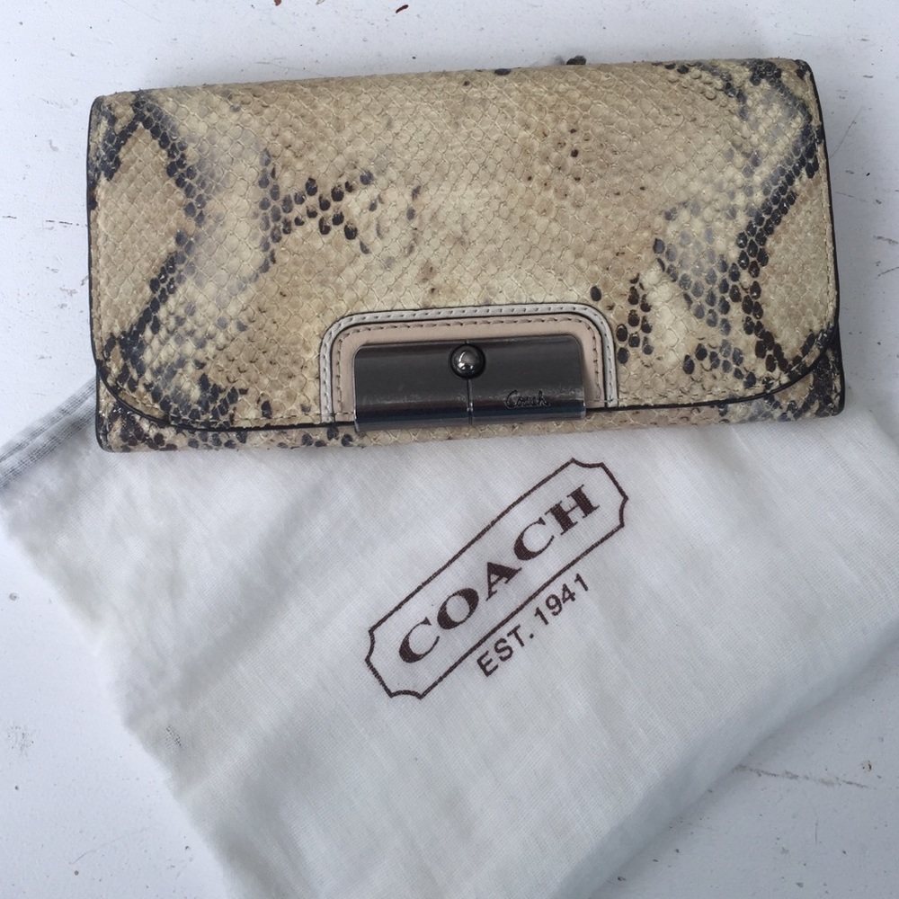 Snakeskin coach wallet