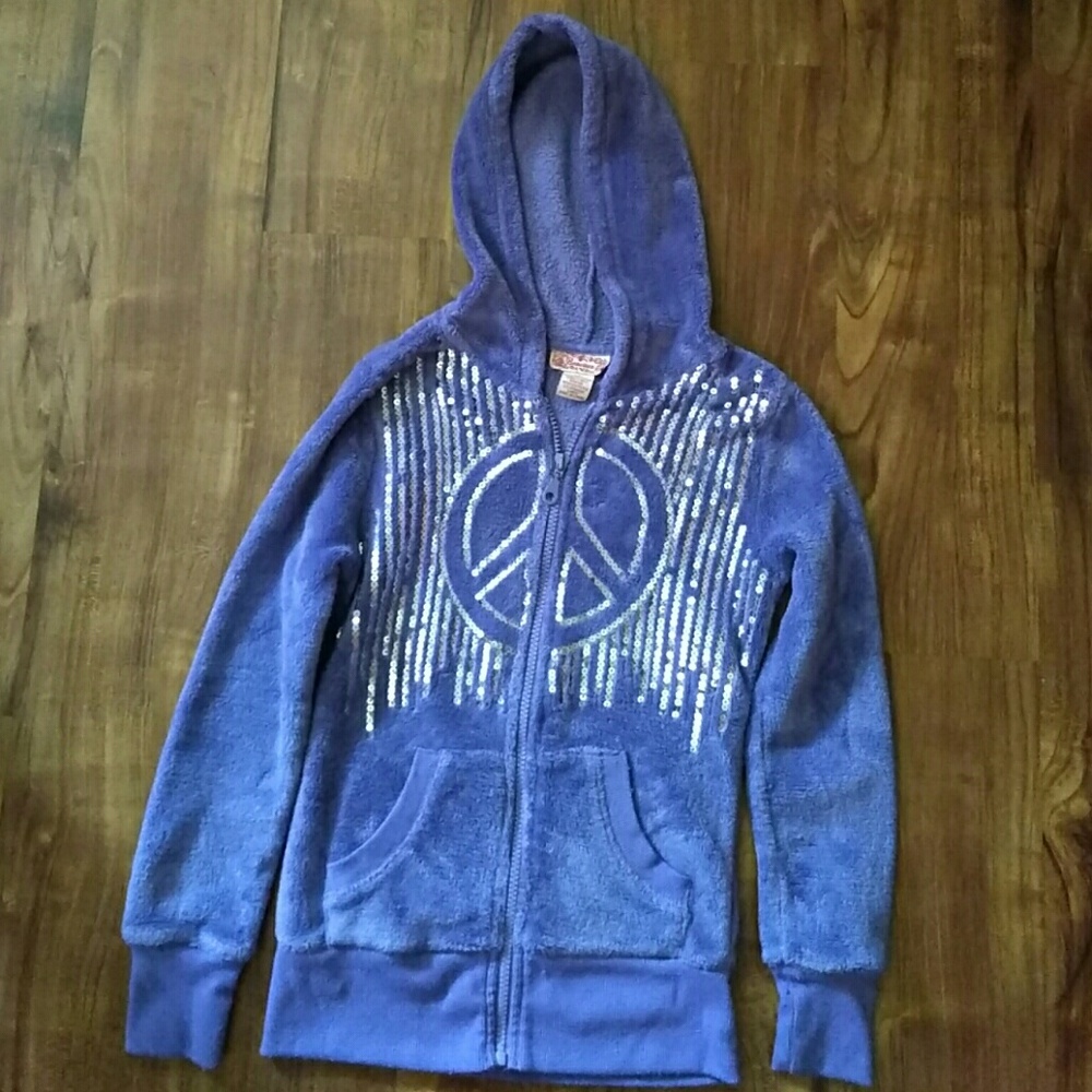 Girls Terry & Sequins Zip Hoodie