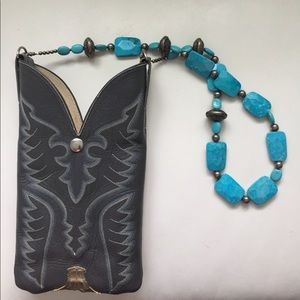 Grey Cowboy Boot Purse