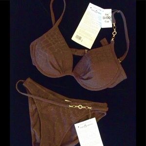 Swimsuit Fabulous Brown Tara Grinna Bikini NWT