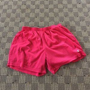 Pink Mesh Champion Athletic Shorts