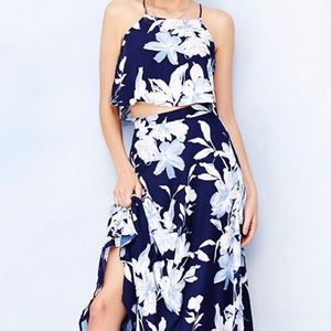 Two-piece floral maxi dress