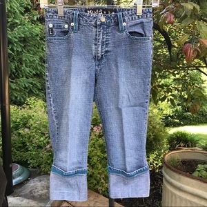 Mudd Girls' Light Blue Capris with Cuffs