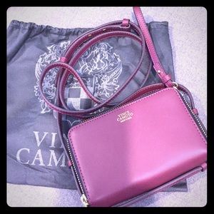 NWOT burgundy Vince Camuto leather cross body