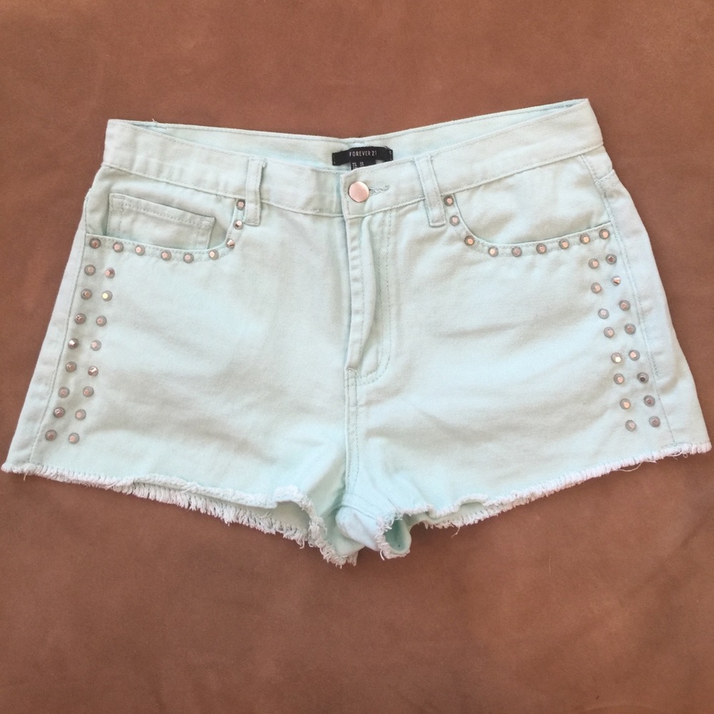 Mint Green Shorts with silver studs