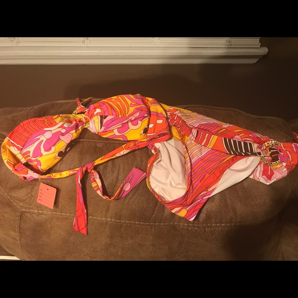 Trina Turk 2pc Bandeau Hipster Bikini Sz 8