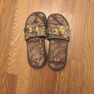 Youth Under Armour Camo Slides