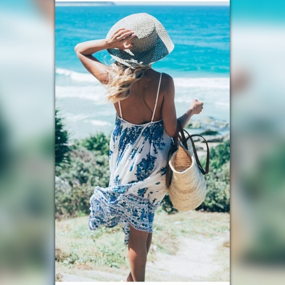 Sz L- M Boho Backless Summer Dress - Picture 3 of 7