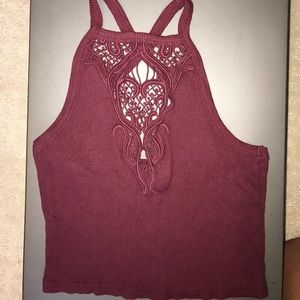 Kendall & Kylie maroon crop top