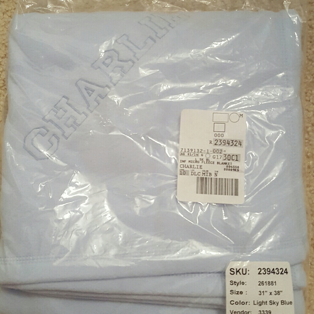 Lands End fleece baby blanket