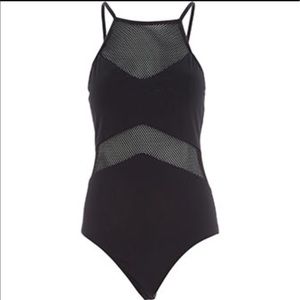 NWT Mess Black One Piece Halter Swimsuit