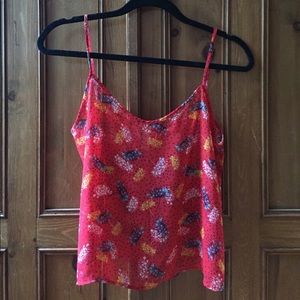 American apparel red chiffon tank top