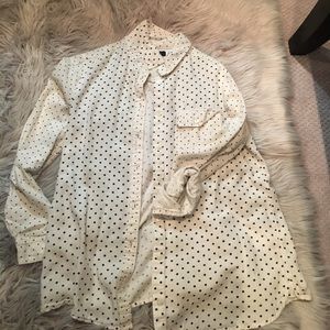 Long sleeve button down blouse size large