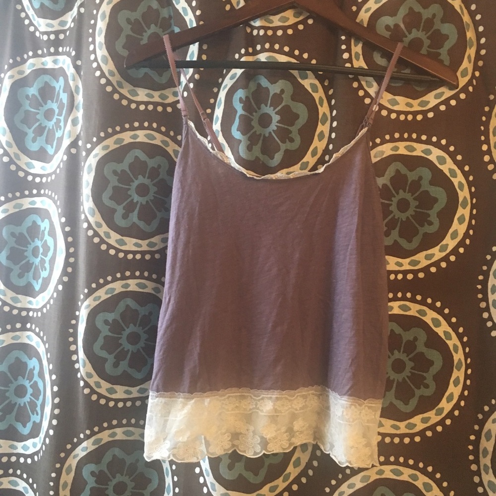 Purple Camisole with lace bottom