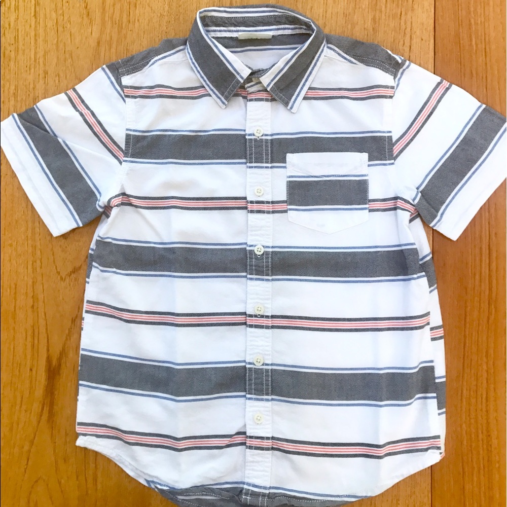 Boys Crazy 8 Striped Short Sleeve Button Up Shirt