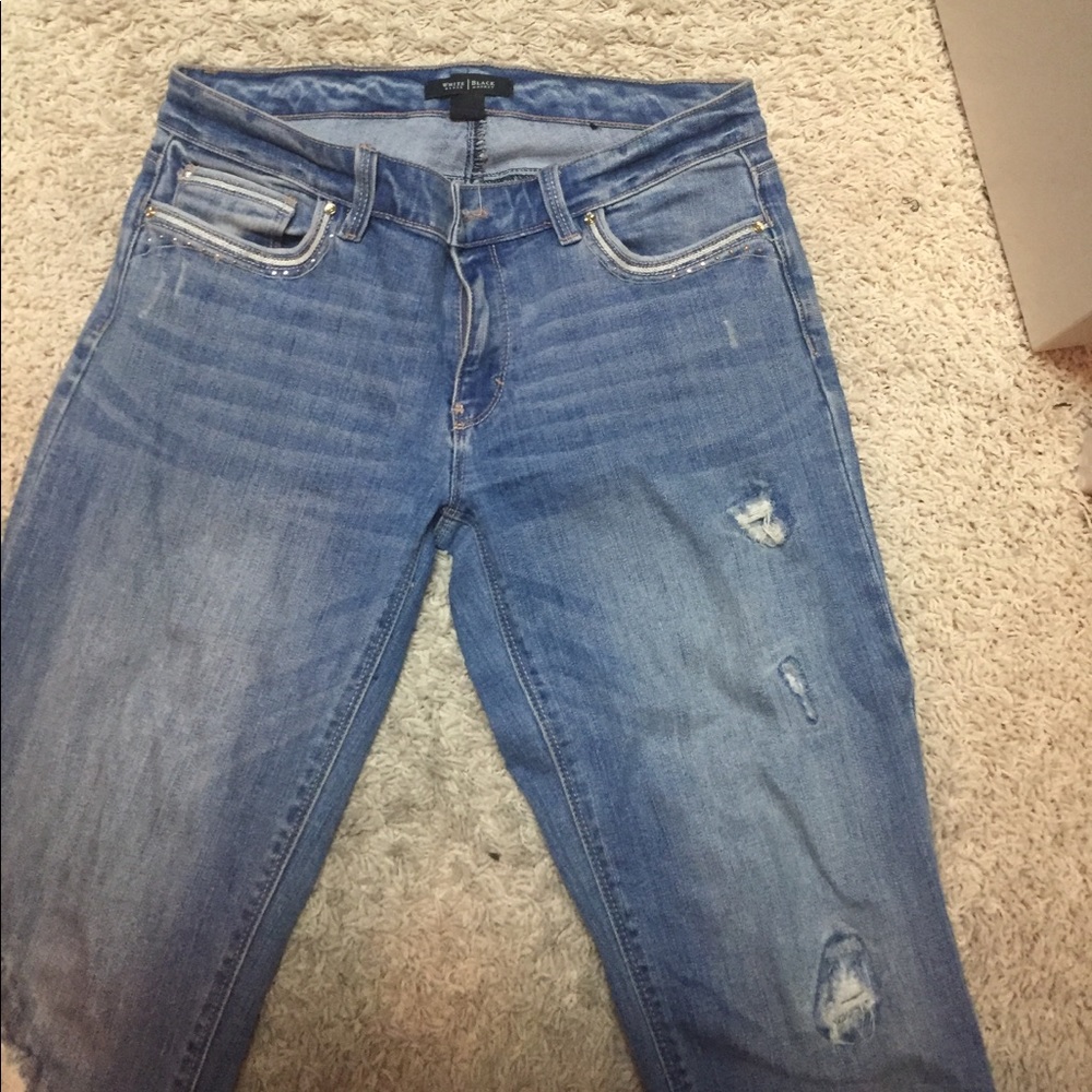 White House black market cropped distressed jean