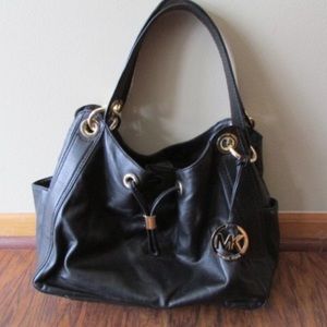 Michael Kors black and gold shoulder purse