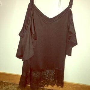 Black lacy top