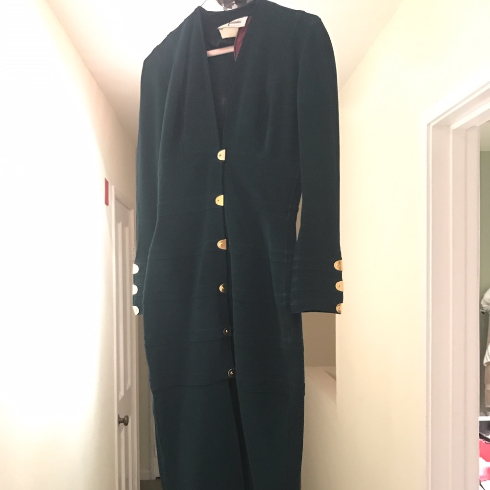 Tadashi emerald green suit dress