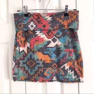 ✨B2G1Free✨ Soft Aztec Body-Con Mini Skirt