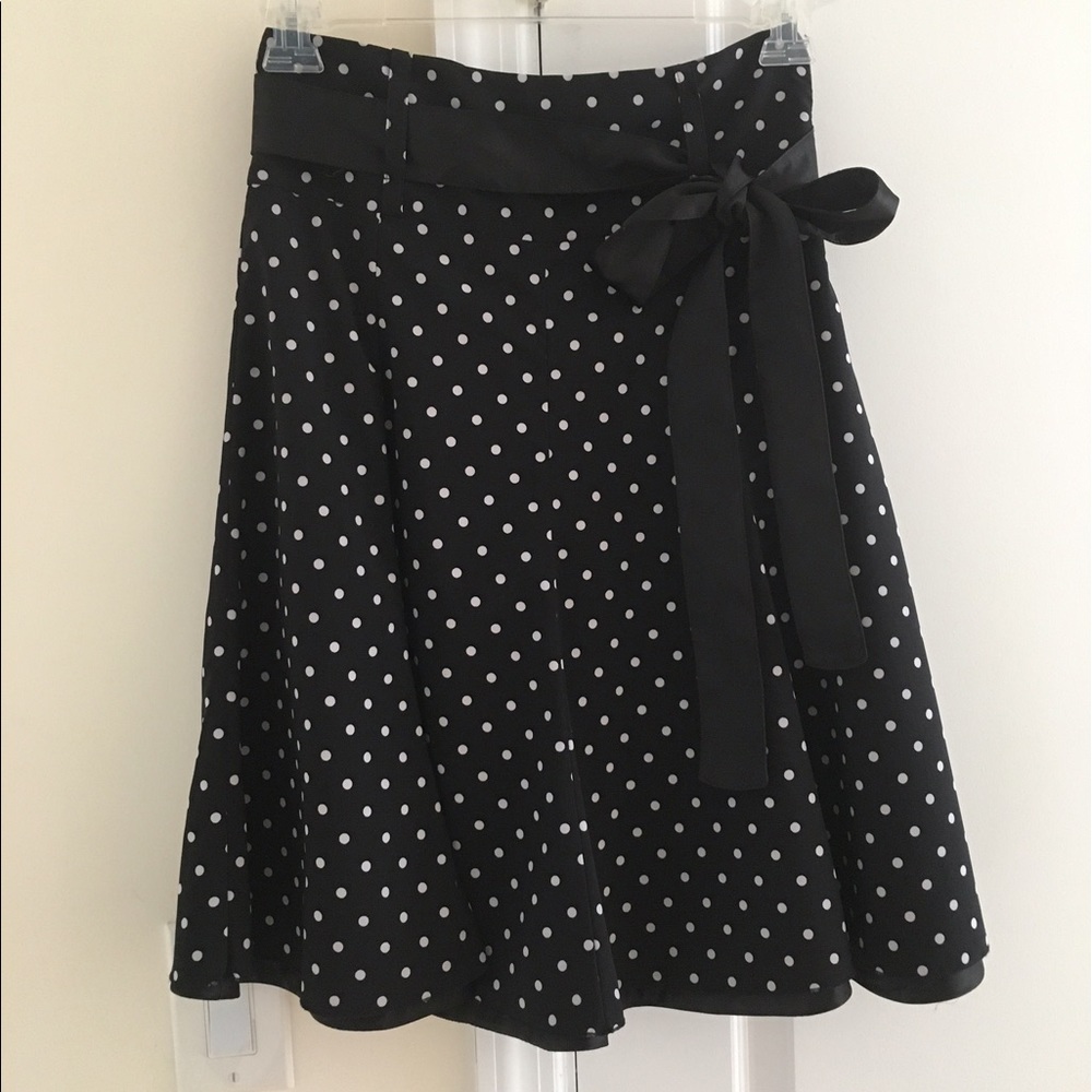 Polka dot fit and flare skirt