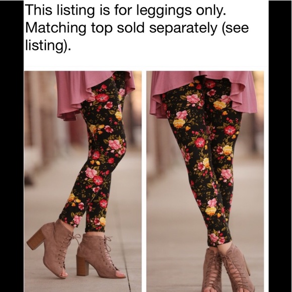 REDUCED! Multicolor Soft Brushed Leggings OS(2-12) - Picture 6 of 7