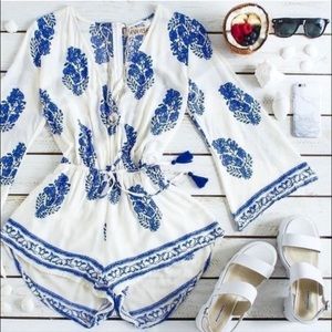 (RESERVED) Floral Beach Romper - S